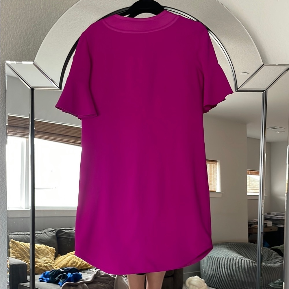 Trina Turk Pink Off the Shoulder Sheath Mini Dress - Picture 3 of 6